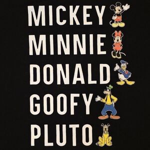 Disney Mickey & Friends Black V-Neck T-Shirt Women's Size M